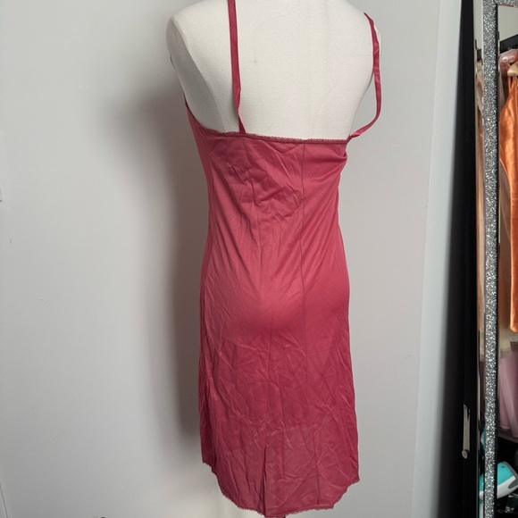 Vintage rose blush Elegant Pink Lace Trim Slip Dress 34 fairy coquette dreamy - Picture 5 of 7
